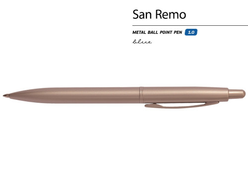 Ручка металлическая шариковая San Remo, шампань