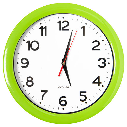 Часы настенные "ПРОМО" разборные ; зеленый яркий,  D28,5 см; пластик (светло-зеленый)