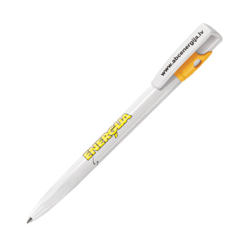 Ручка шариковая KIKI (белый, ярко-желтый)