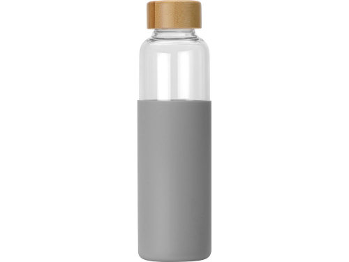 Бутылка для воды стеклянная Refine, в чехле, 550 мл, серый (P)