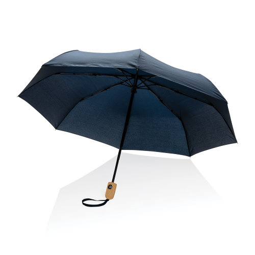 Автоматический зонт Impact из RPET AWARE™ с бамбуковой рукояткой, d94 см
