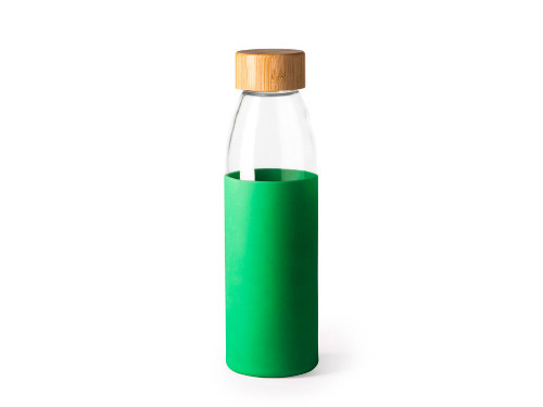 Бутылка стеклянная NAGAMI в силиконовом чехле, 540 мл, прозрачный/папоротник
