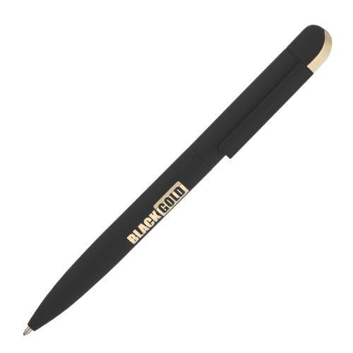 Ручка шариковая "Jupiter", покрытие soft touch, черный с золотом