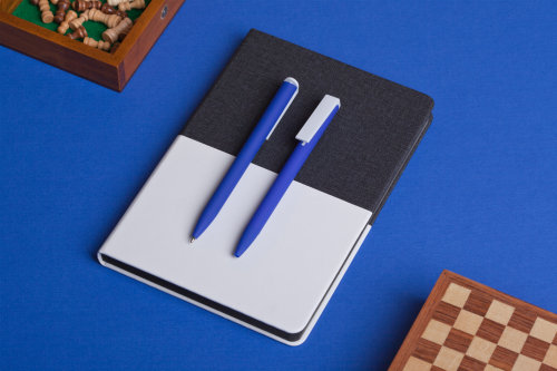Ручка шариковая "Clive", покрытие soft touch, синий с белым