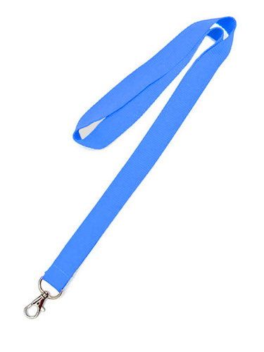 Ланьярд Badgestock - лента для бейджа с карабином-люкс 20 мм, голубой, 10 шт