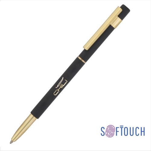 Ручка шариковая "Star", покрытие soft touch, черный с золотом