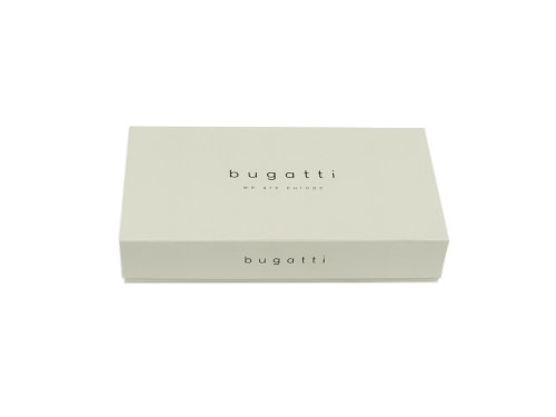 Портмоне BUGATTI Bomba, с защитой данных RFID, коричневое, кожа/полиэстер, 12х2х9,5 см