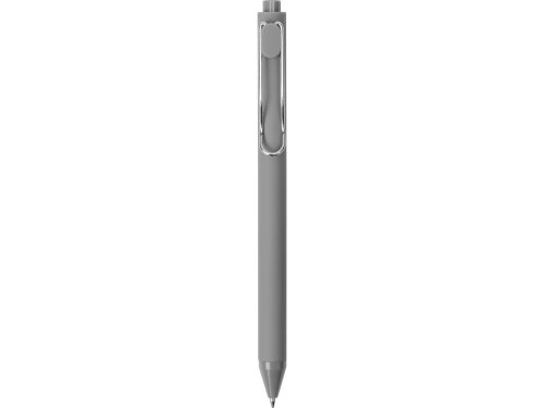 Ручка пластиковая шариковая Clip, софт-тач, серый
