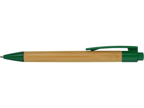 Ручка шариковая Borneo из бамбука, зеленый, черные чернила