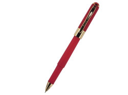 Ручка пластиковая шариковая «Monaco» (красный/золотистый)