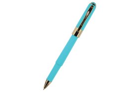 Ручка пластиковая шариковая «Monaco» (небесно-голубой/золотистый)