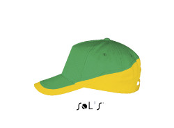 Кепка Booster пятипанельная (зелёный/желтый)