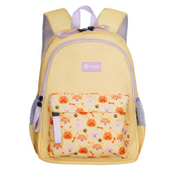 Рюкзак TORBER CLASS X Mini, жёлтый с орнаментом, полиэстер 900D + Мешок для сменной обуви в подарок!