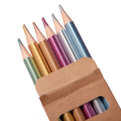 Набор цветных карандашей METALLIC, 6 цветов (бежевый)