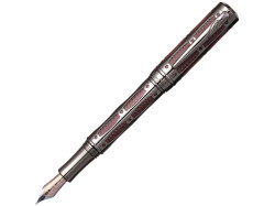 Ручка перьевая Pierre Cardin THE ONE с колпачком на резьбе, пушечная сталь/красный