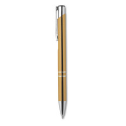 Ручка шариковая с черными черни (золотой)