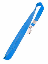 Ланьярд Badgestock - лента для бейджа с клипсой 16 мм, голубой, 10 шт
