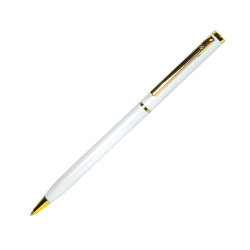 Ручка шариковая SLIM (белый, золотистый)