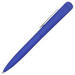 IQ, ручка с флешкой, 8 GB, металл, soft-touch (синий, серебристый)